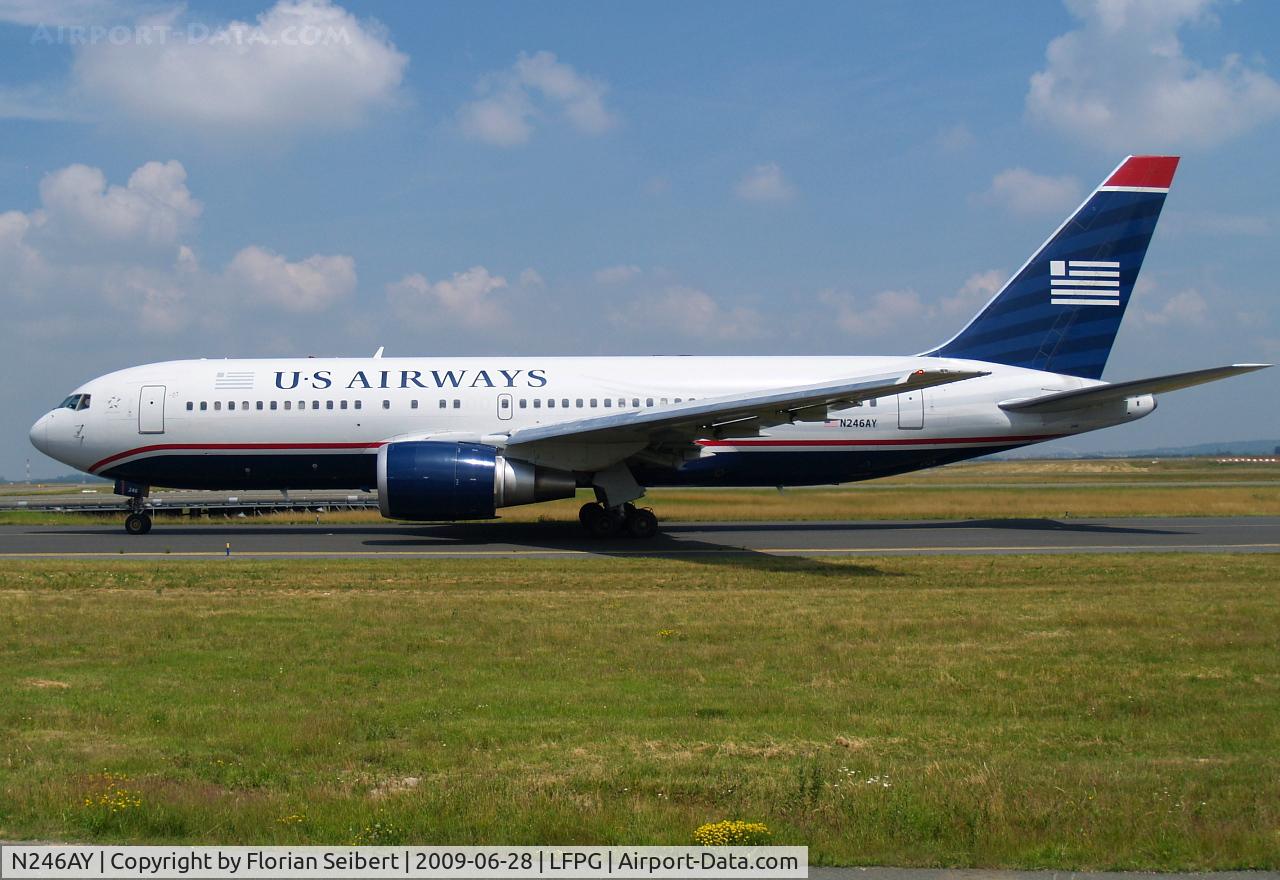 N246AY, 1987 Boeing 767-201ER C/N 23898, taxi to the active