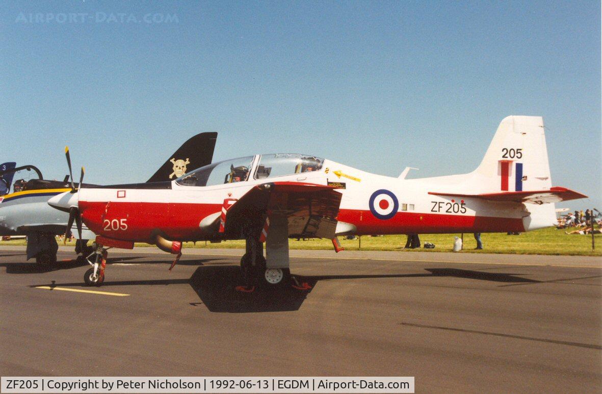 ZF205, 1989 Short S-312 Tucano T1 C/N S030/T30, Tucano T.1 of the Central Flying School at the 1992 Air Tattoo Intnl at Boscombe Down.