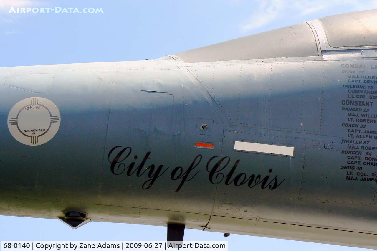 68-0140, 1968 General Dynamics F-111D Aardvark C/N A6-55, USAF F-111D on display in Clovis, NM