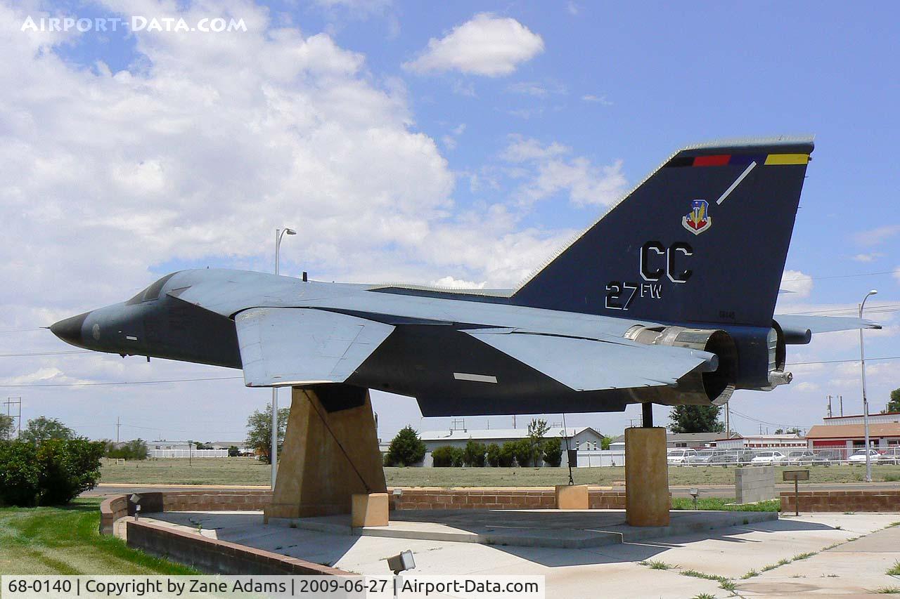 68-0140, 1968 General Dynamics F-111D Aardvark C/N A6-55, USAF F-111D on display in Clovis, NM