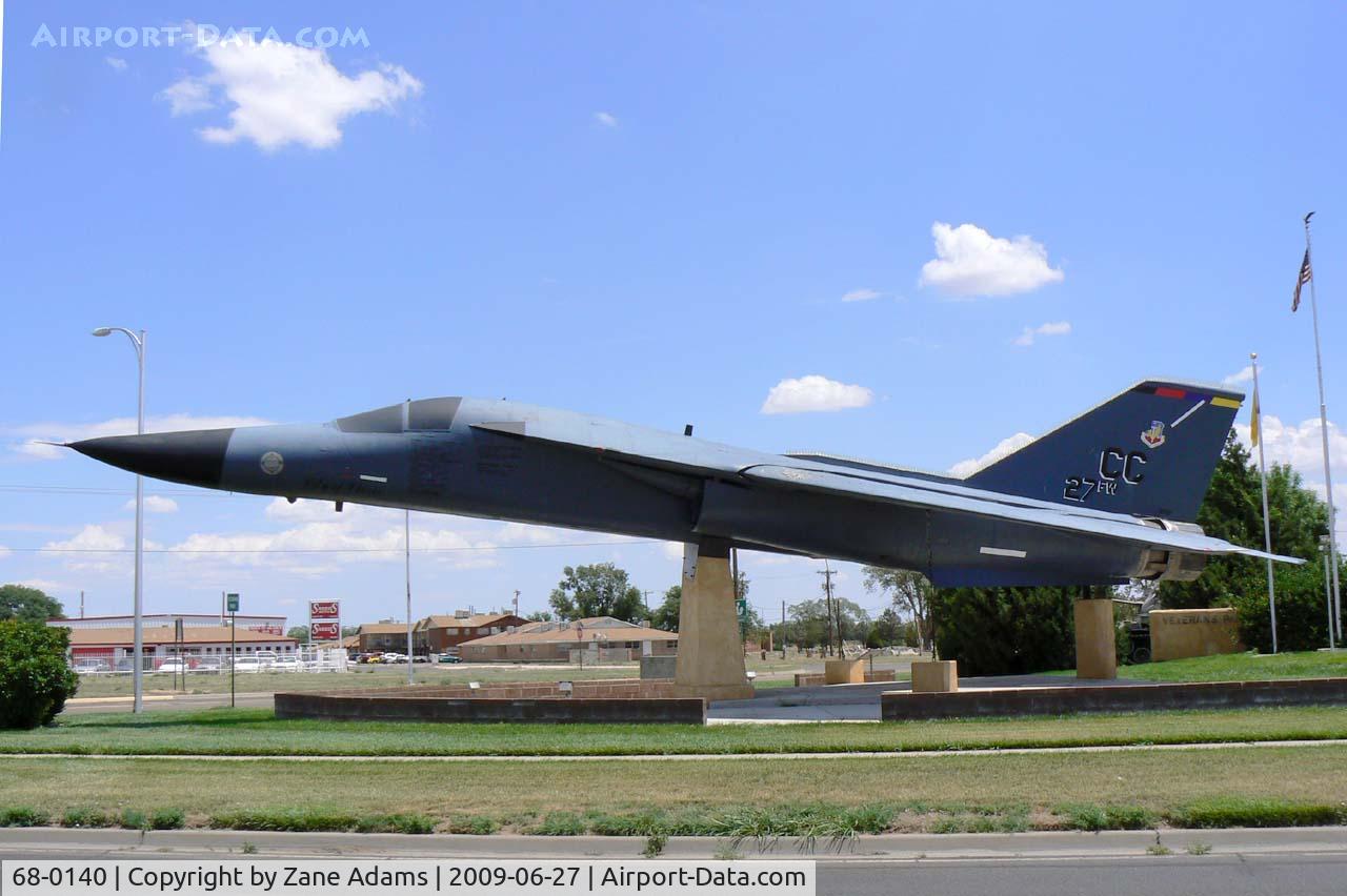 68-0140, 1968 General Dynamics F-111D Aardvark C/N A6-55, USAF F-111D on display in Clovis, NM