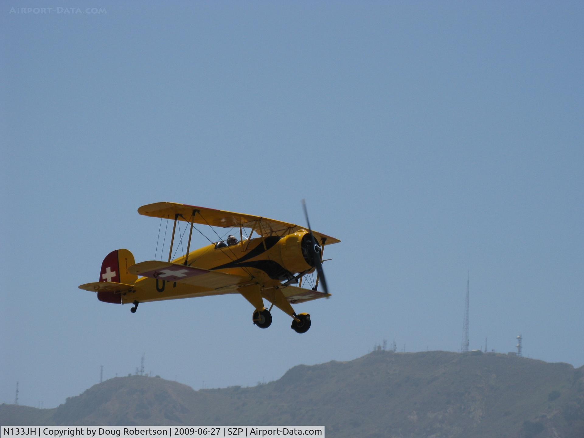 N133JH, 1940 Bucker Bu-133C Jungmeister C/N 26, 1940 Dornier Werke BU 133 Bucker Jungmeister, Siemens-Halske SH 14 A-4 radial 160 Hp, takeoff climb Rwy 22