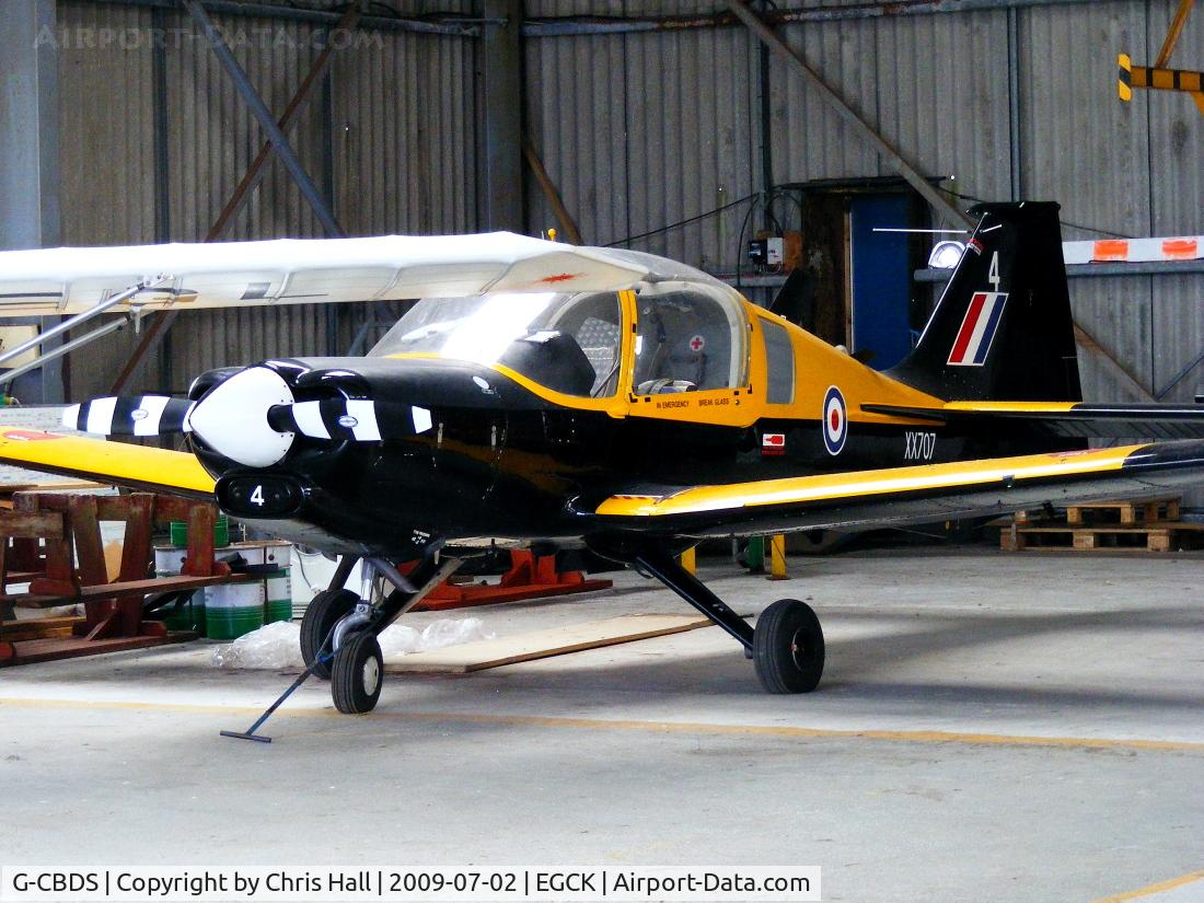 G-CBDS, 1975 Scottish Aviation Bulldog T.1 C/N BH120/356, wearing its ex-RAF id XX707