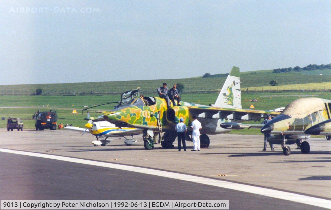 9013, Sukhoi Su-25K C/N 25508109013, Frogfoot of 1 Squadron/30 AC Regiment of the Czech Air Force at the 1992 Air Tattoo Intnl at Boscombe Down.