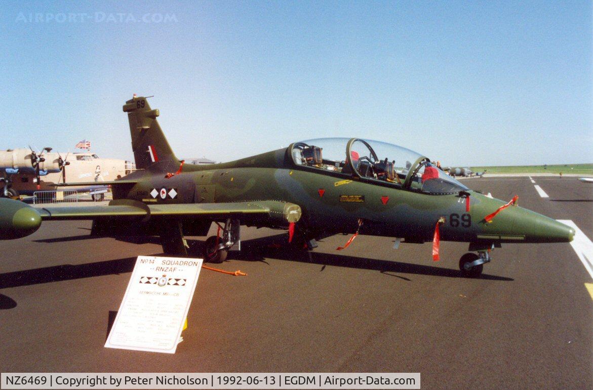 NZ6469, 1991 Aermacchi MB-339CB C/N 6800/173, MB.339CB, callsign Kiwi 469,  of 14 Squadron Royal New Zealand Air Force at the 1992 Air Tattoo Intnl at Boscombe Down.