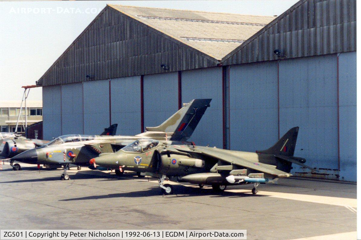 ZG501, 1990 British Aerospace Harrier GR.7 C/N P72, Another view of the SAOEU Harrier GR.7 at the 1992 Air Tattoo Intl at Boscombe Down.