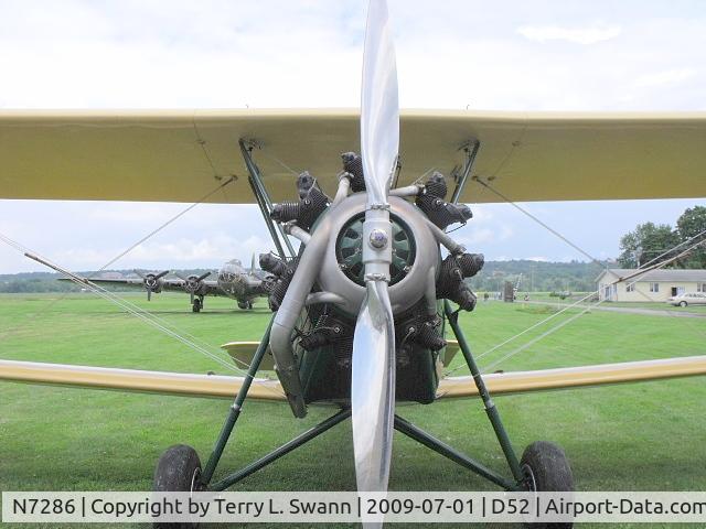N7286, 1941 New Standard D-25A C/N 167W, Parked at Geneseo.