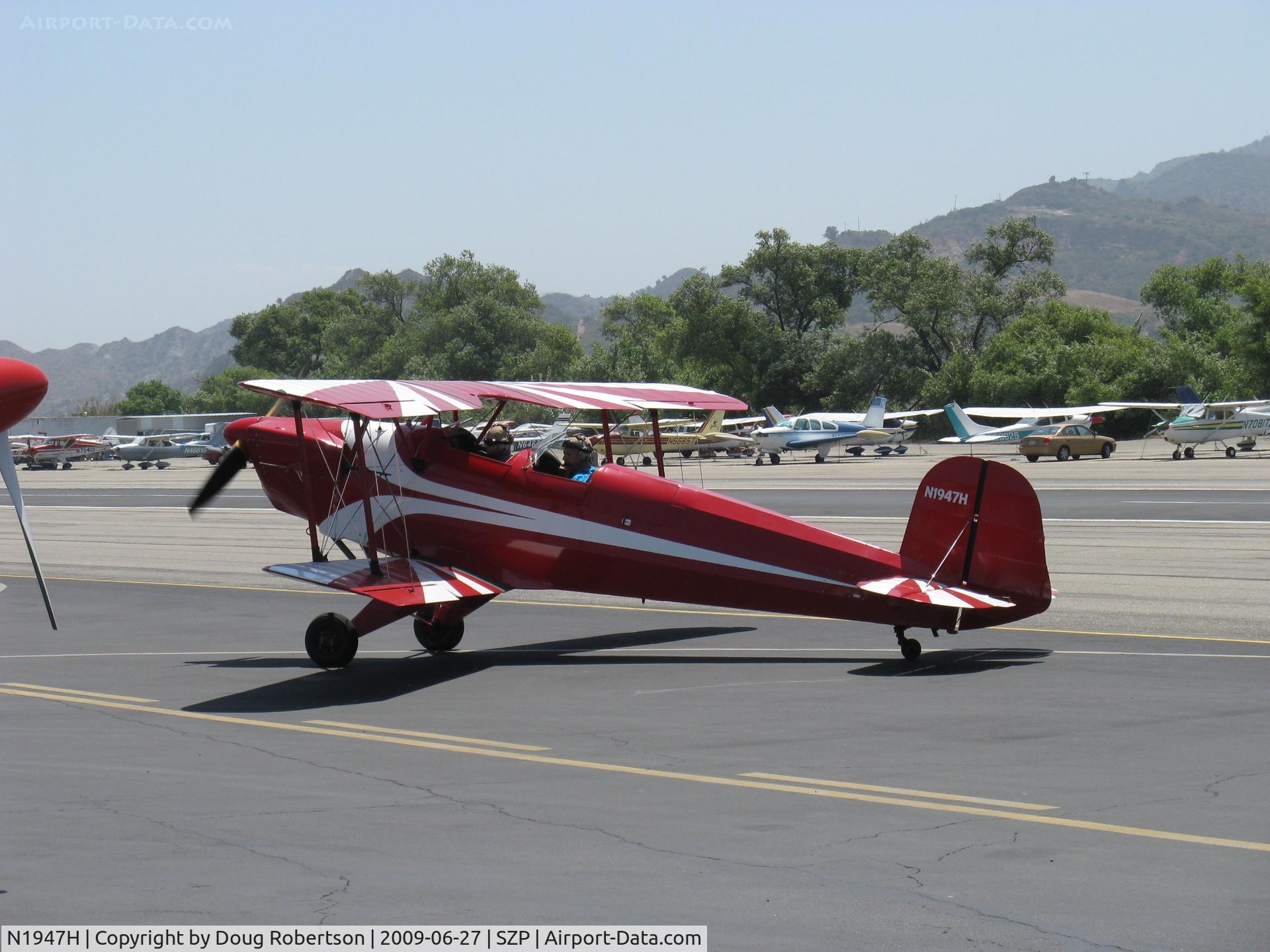 N1947H, 1947 Bucker Bu-131 Jungmann C/N 185, 1947 Aero Z Bucker 131 Jungmann, Lycoming O&VO-360 180 Hp upgrade, taxi to Rwy 22