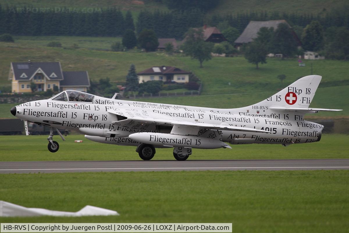 HB-RVS, 1959 Hawker Hunter F.58 C/N 41H-697405, Swiss Hunter Team Hawker Hunter F58