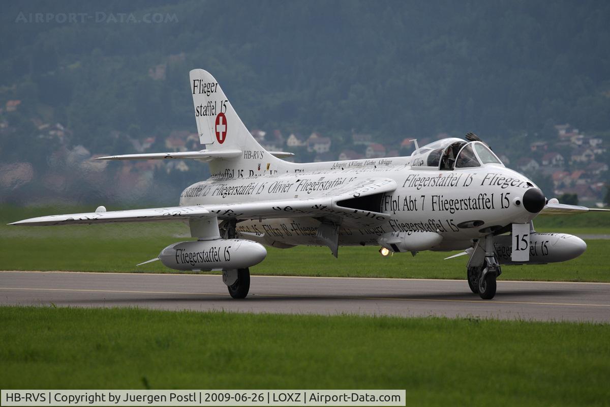 HB-RVS, 1959 Hawker Hunter F.58 C/N 41H-697405, Swiss Hunter Team Hawker Hunter F58