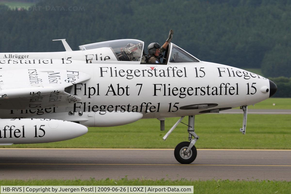 HB-RVS, 1959 Hawker Hunter F.58 C/N 41H-697405, Swiss Hunter Team Hawker Hunter F58