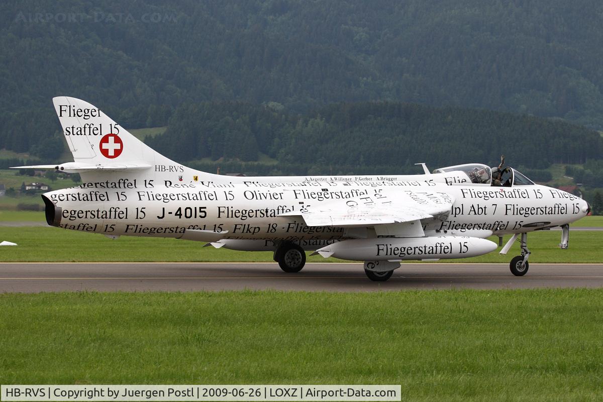 HB-RVS, 1959 Hawker Hunter F.58 C/N 41H-697405, Swiss Hunter Team Hawker Hunter F58