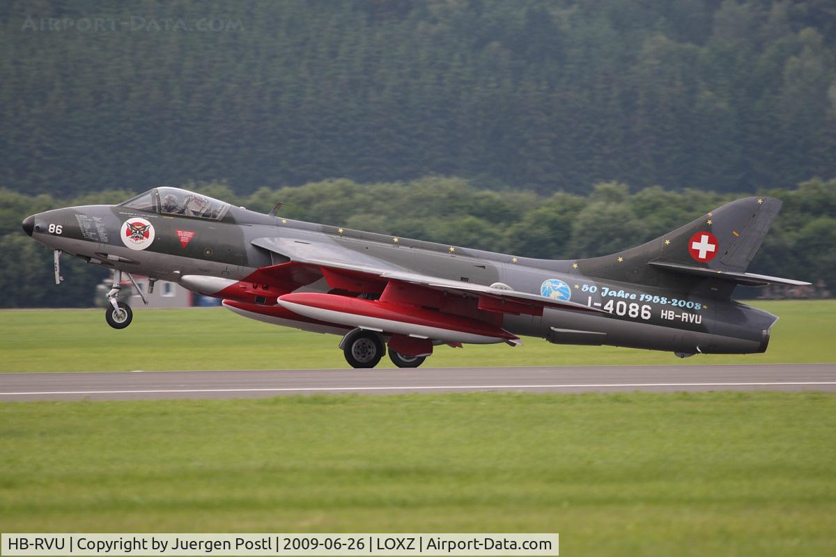 HB-RVU, 1960 Hawker Hunter F.58 C/N 41H-697453, Air Vampires SA Hawker Hunter F58
