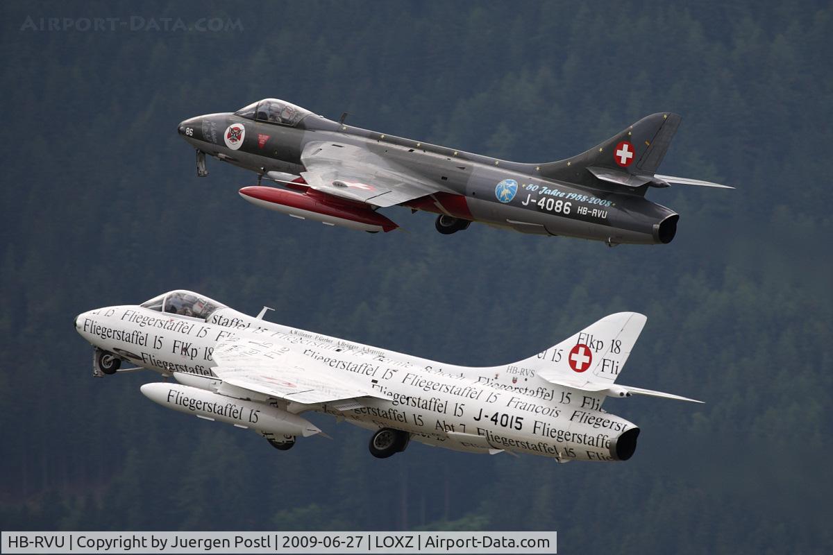 HB-RVU, 1960 Hawker Hunter F.58 C/N 41H-697453, Air Vampires SA Hawker Hunter F58