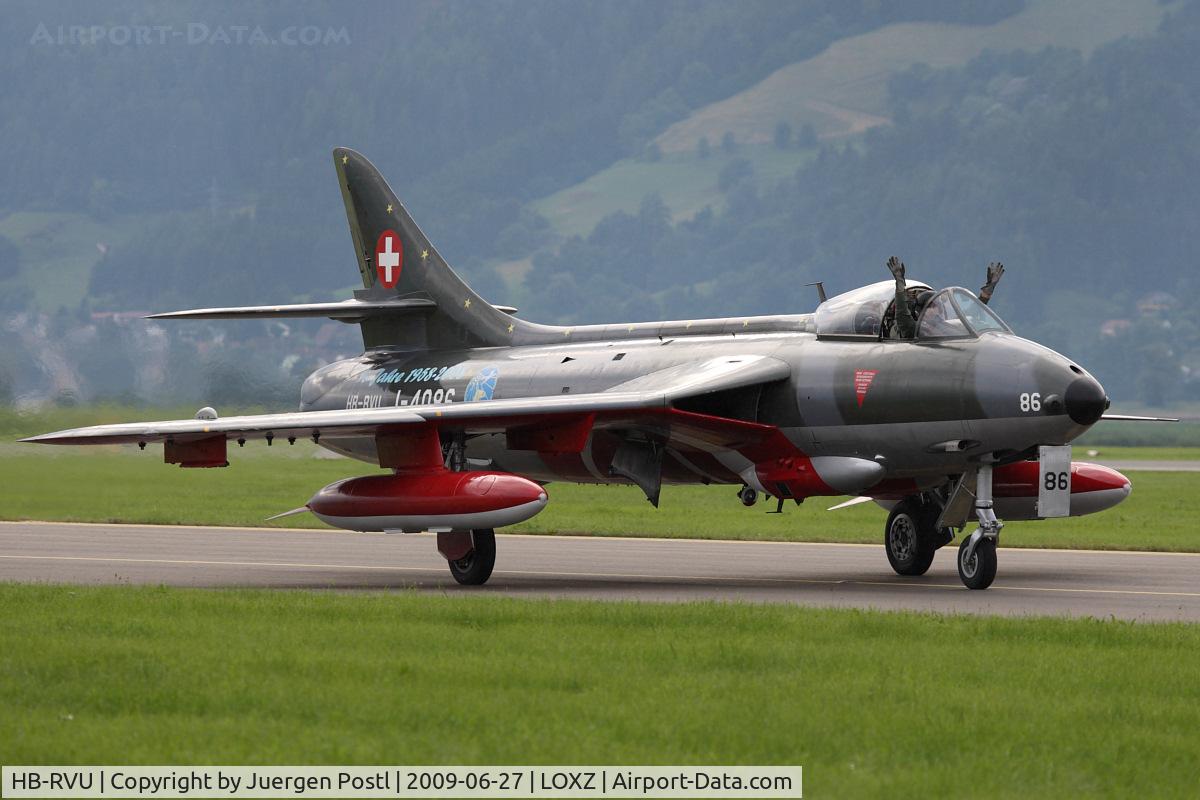 HB-RVU, 1960 Hawker Hunter F.58 C/N 41H-697453, Air Vampires SA Hawker Hunter F58