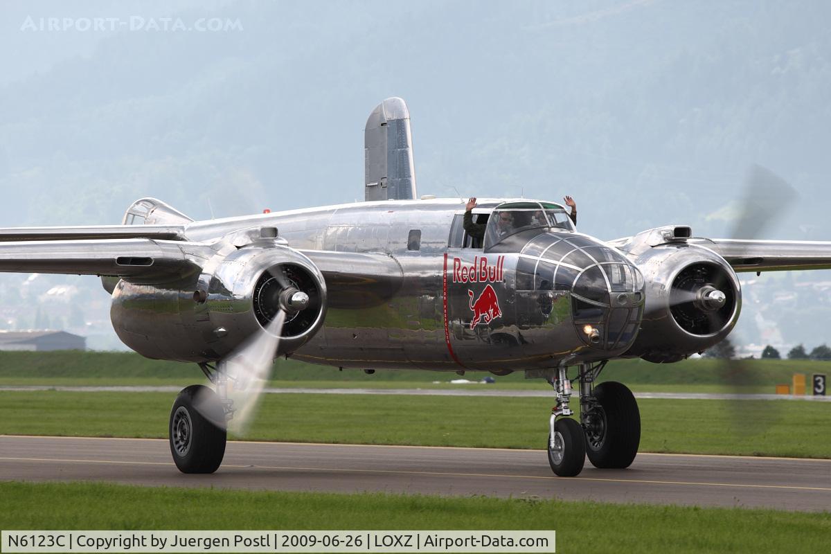 N6123C, 1945 North American B-25J-30-NC Mitchell Mitchell C/N 108-47647, Red Bull North American B-25J Mitchell