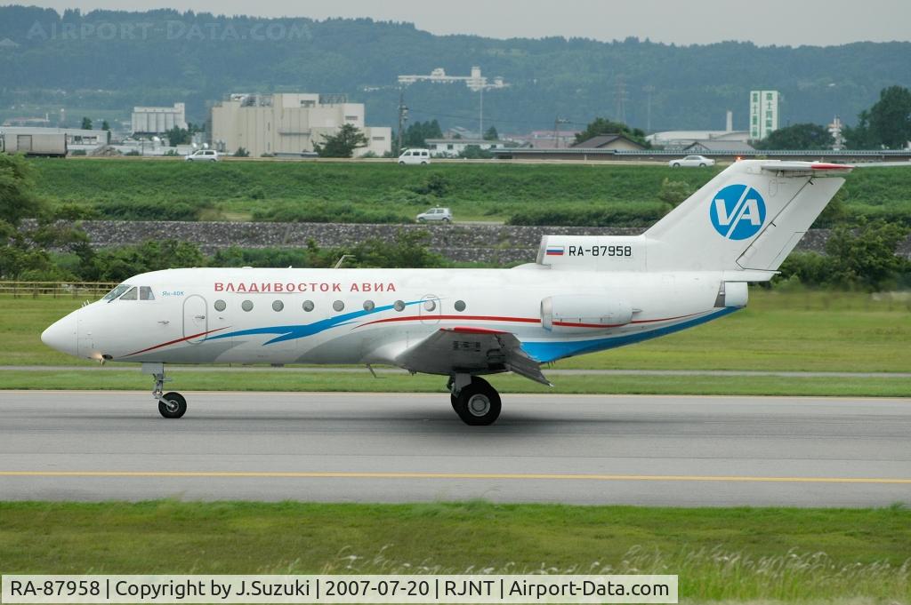 RA-87958, 1978 Yakovlev Yak-40K C/N 9821957, Rare visitor in Japan