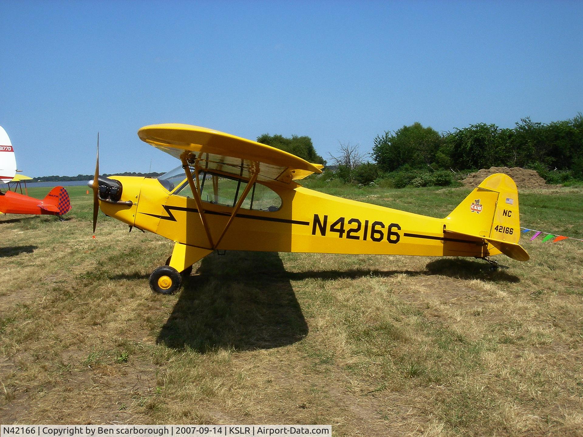 N42166, 1945 Piper J3C-65 Cub C/N 14401, Piper Cub at KSLR EAA fly-in