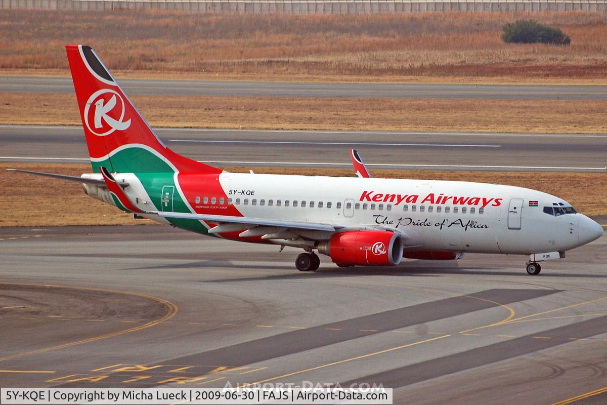 5Y-KQE, 2001 Boeing 737-76N C/N 30133, At Jo'burg