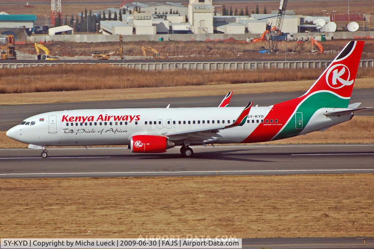 5Y-KYD, 2008 Boeing 737-86N C/N 35632, At Jo'burg