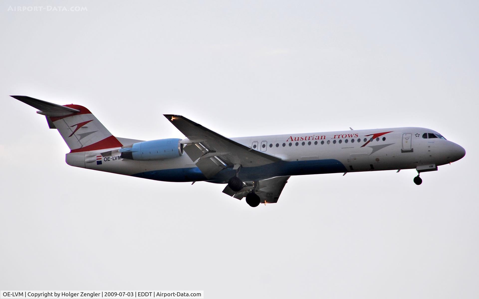 OE-LVM, 1991 Fokker F100 (F-28-0100) C/N 11361, An arrow without an A: Flight OS 275 from Vienna
