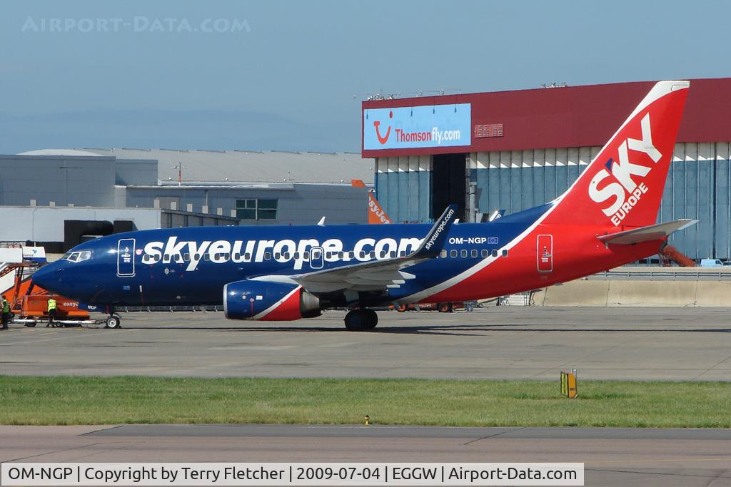 OM-NGP, 2007 Boeing 737-7GL C/N 34760, Sky Europe B737 at Luton