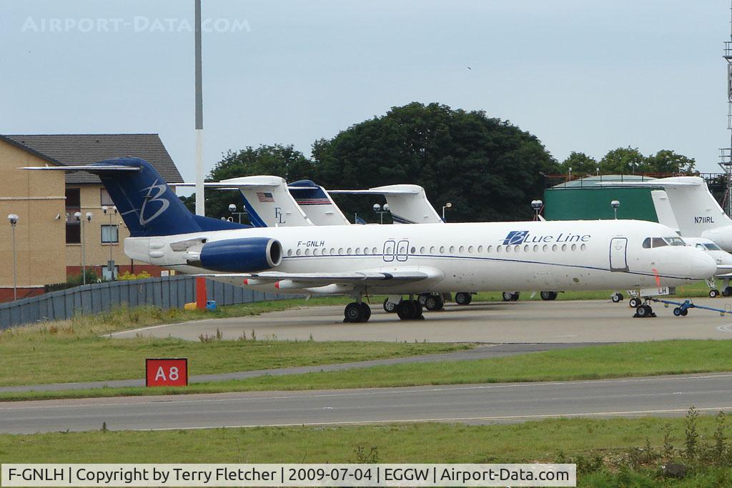 F-GNLH, 1991 Fokker 100 (F-28-0100) C/N 11311, Blue Line Fokker 100 at Luton