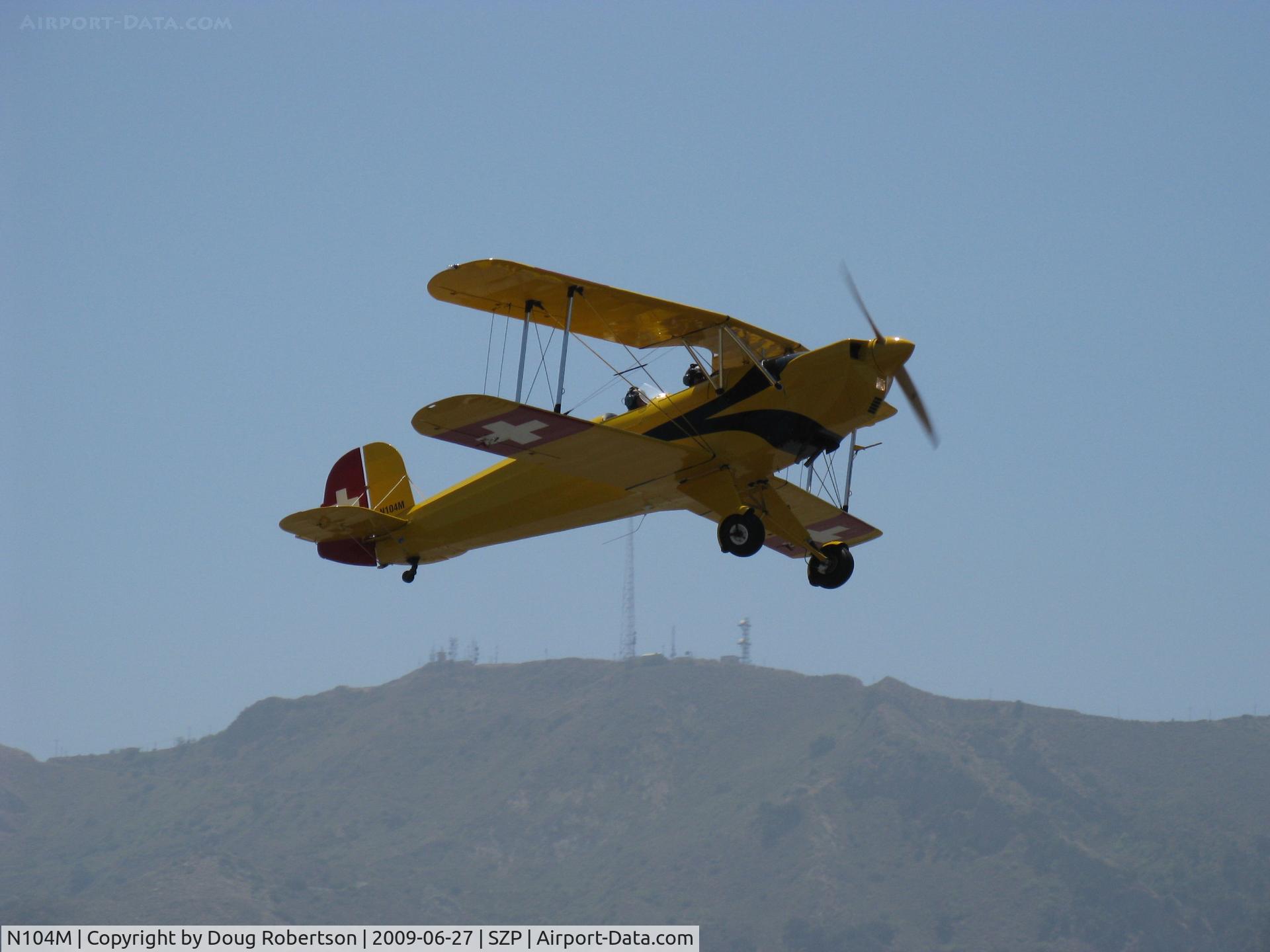 N104M, 2002 SSH T-131PA Jungmann C/N 157, 1992 Galpin Bucker-Jungmann AERO Z 131, Lycoming IO-360 A&C 200 Hp conversion, takeoff climb Rwy 22