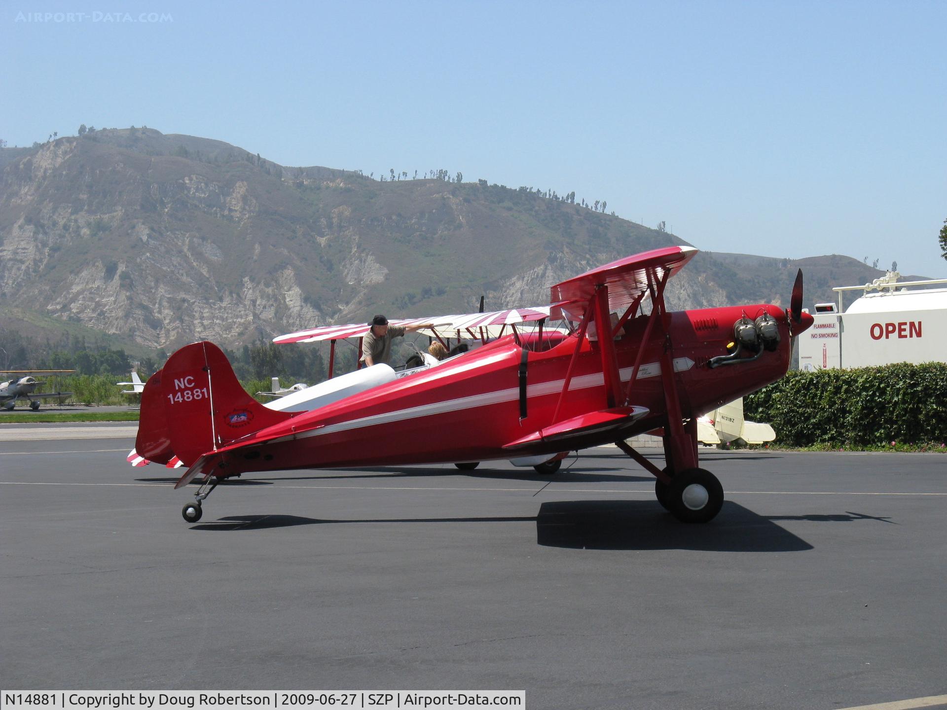 N14881, 1936 Rose Parrakeet A-1 C/N 105, 1936 Rose A-1 PARRAKEET as NC14881, Continental C85  85 Hp, restored very limited production aircraft, modified cowl & engine upgrade from original Continental A40 40 Hp, refueling