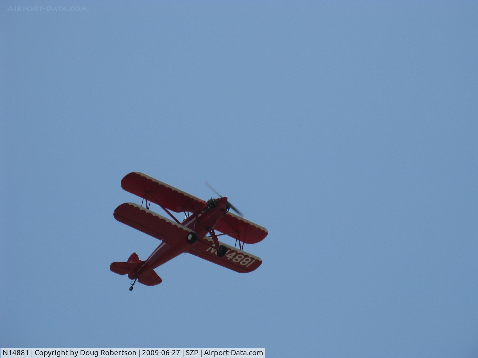 N14881, 1936 Rose Parrakeet A-1 C/N 105, 1936 Rose A-1 PARRAKEET as NC14881, Continental C85  85 Hp, restored very limited production aircraft, modified cowl & engine upgrade from original Continental A40 40 Hp, takeoff climb Rwy 22. See article-More articles-Aircraft History-Viintage aircraft