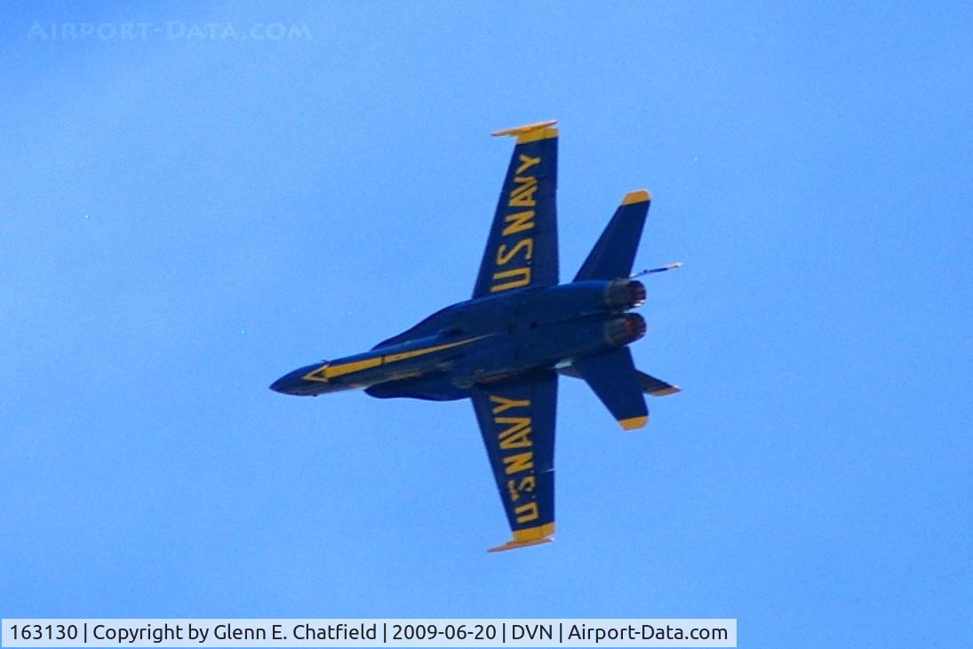 163130, McDonnell Douglas F/A-18A-21-MC Hornet C/N 0539/A448, Blue Angel 3 at the Quad Cities Air Show, and I'm shooting into the sun.