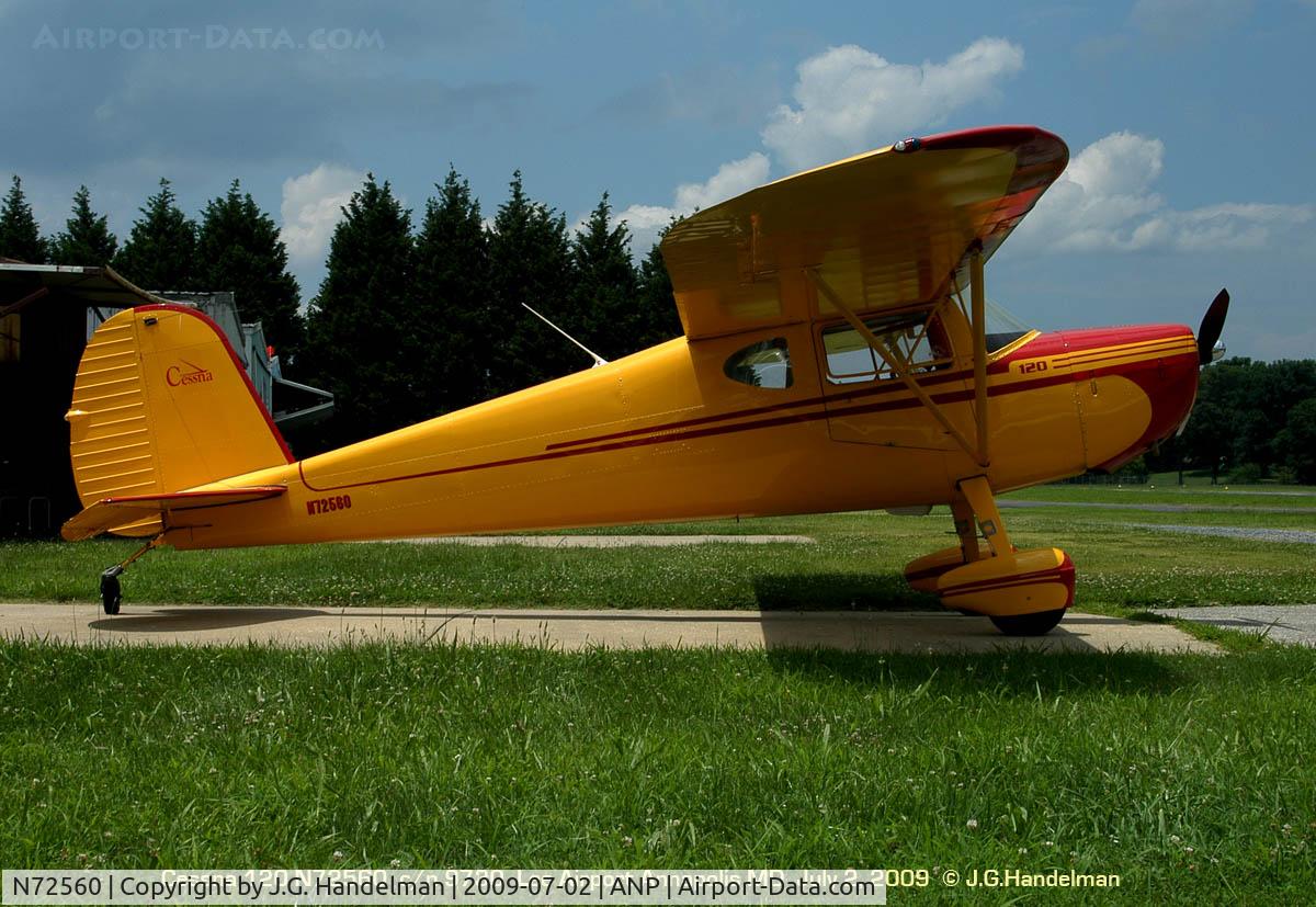 N72560, 1946 Cessna 120 C/N 9730, at Lee Airport Annapolis MD