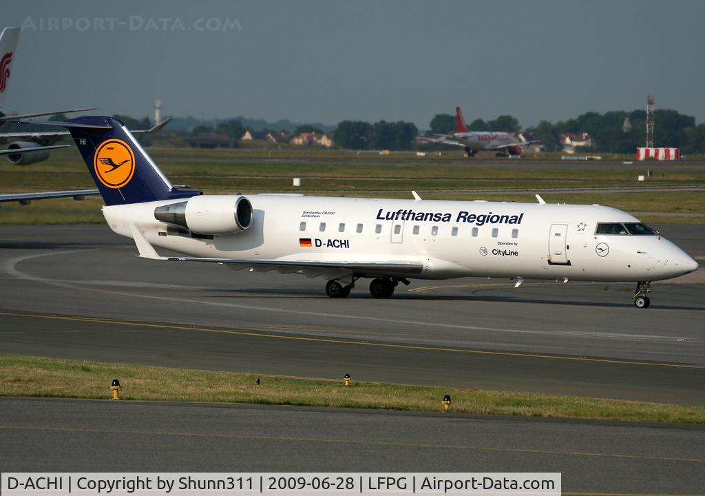 D-ACHI, 2000 Canadair CRJ-200LR (CL-600-2B19) C/N 7464, Arriving to his gate...