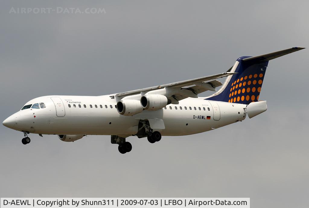 D-AEWL, 1989 British Aerospace BAe.146-300 C/N E3123, Landing rwy 32L