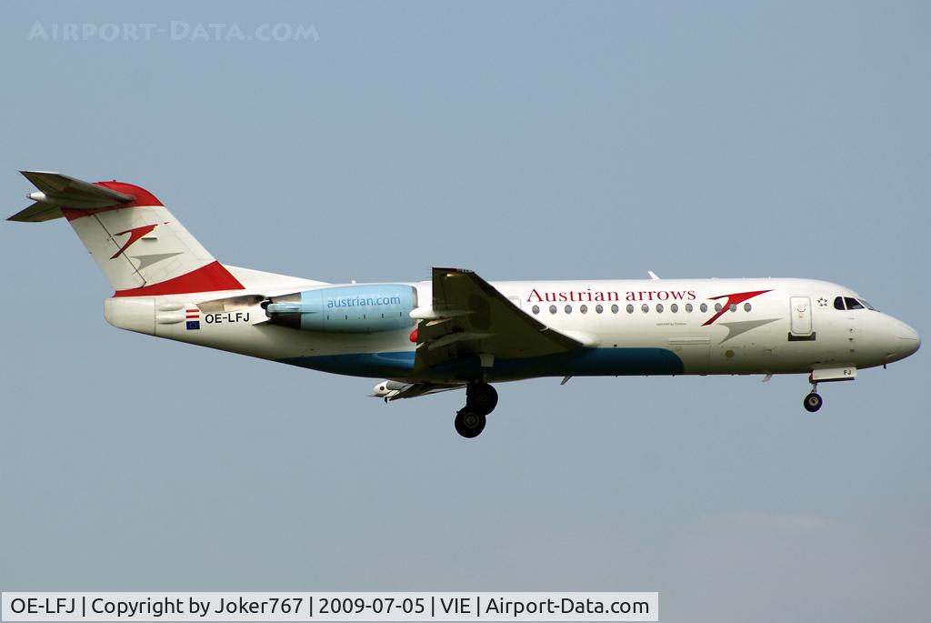 OE-LFJ, 1995 Fokker 70 (F-28-0070) C/N 11532, Austrian arrows Fokker F-70