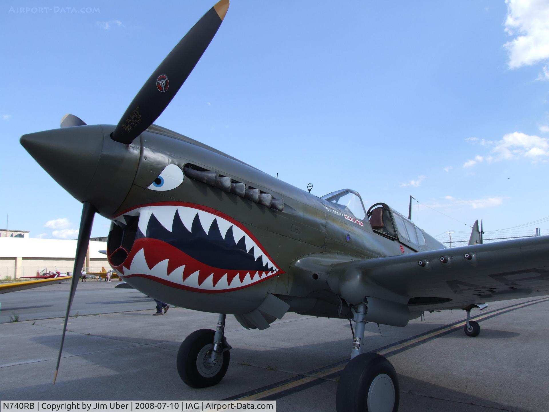 N740RB, 1944 Curtiss P-40N Warhawk C/N 33108, Seen at a charity event on the Calspan ramp