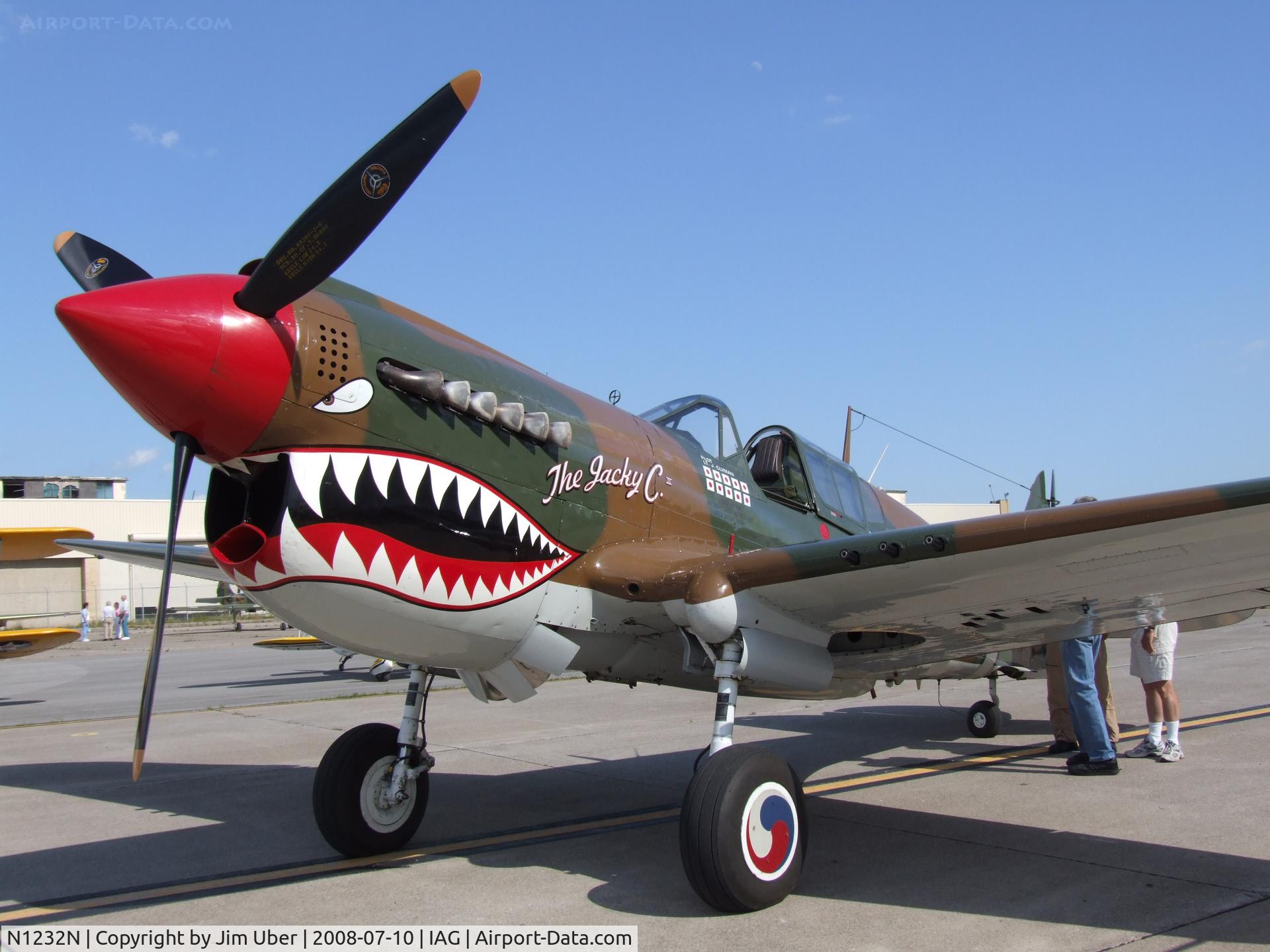 N1232N, 1943 Curtiss P-40N Warhawk C/N 27483, Seen at a charity event on the Calspan ramp