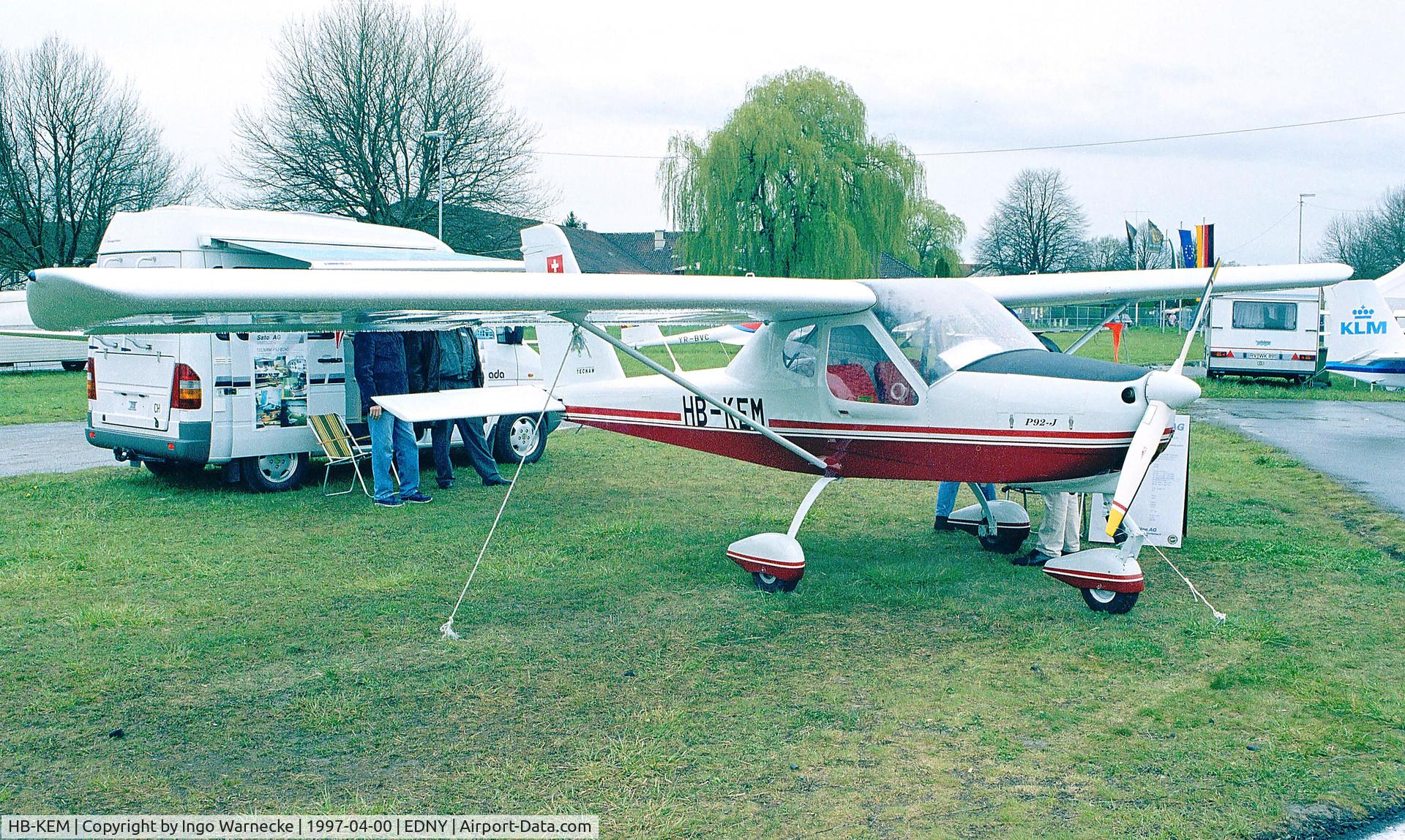 HB-KEM, 1996 Tecnam P-92J Echo C/N 003, TECNAM P92J Echo at the Aero 1997, Friedrichshafen