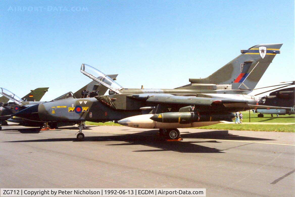 ZG712, 1990 Panavia Tornado GR.1A C/N BS179/822/3395, Tornado GR.1A, callsign Cobra, of 13 Squadron at the 1992 Air Tattoo Intnl at Boscombe Down.
