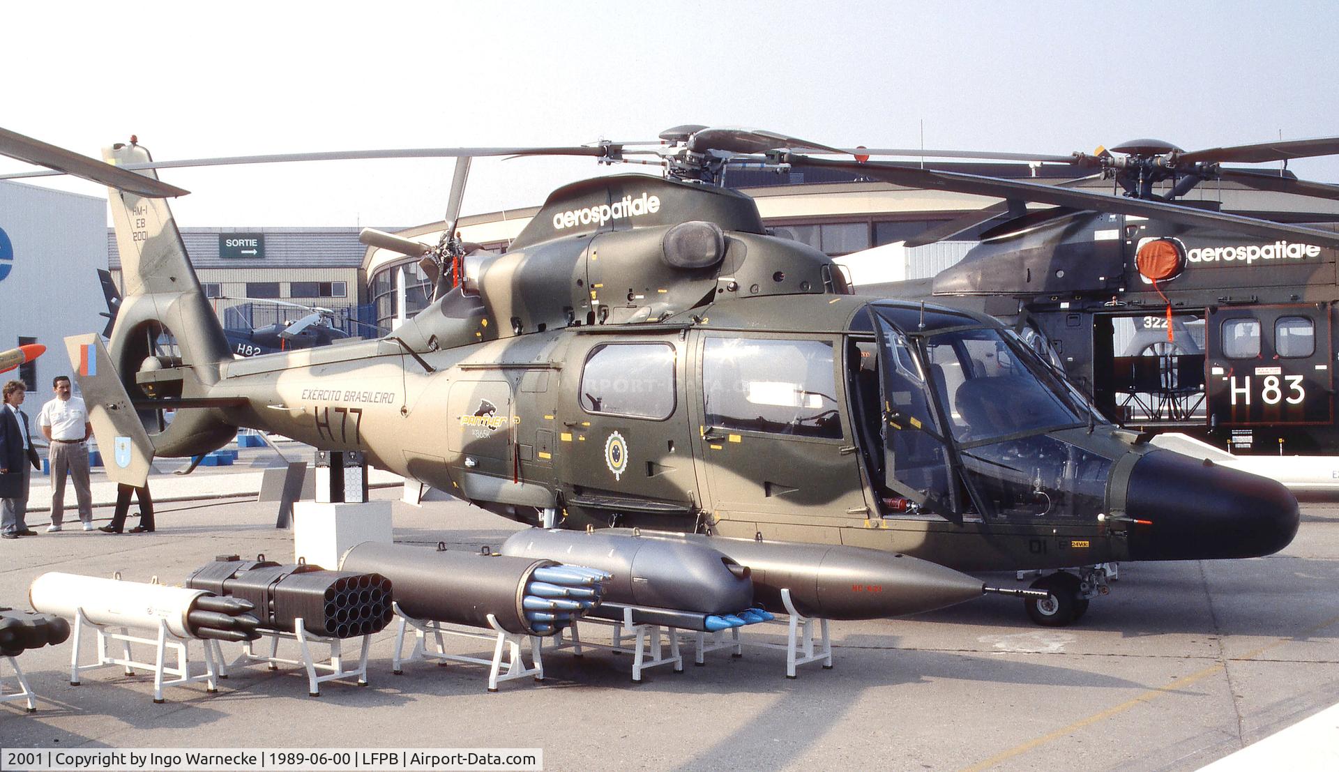 2001, 1989 Helibras HM-1 Pantera (AS-565AA) C/N 6323, Aerospatiale SA 365 Panther of the Exercito Brazileiro (as HM-1 Pantera) at the Aerosalon 1989 Paris