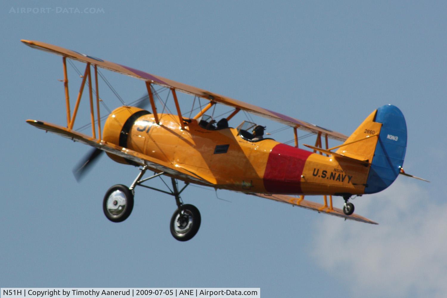 N51H, 1941 Naval Aircraft Factory N3N-3 C/N 2660, Fly-by