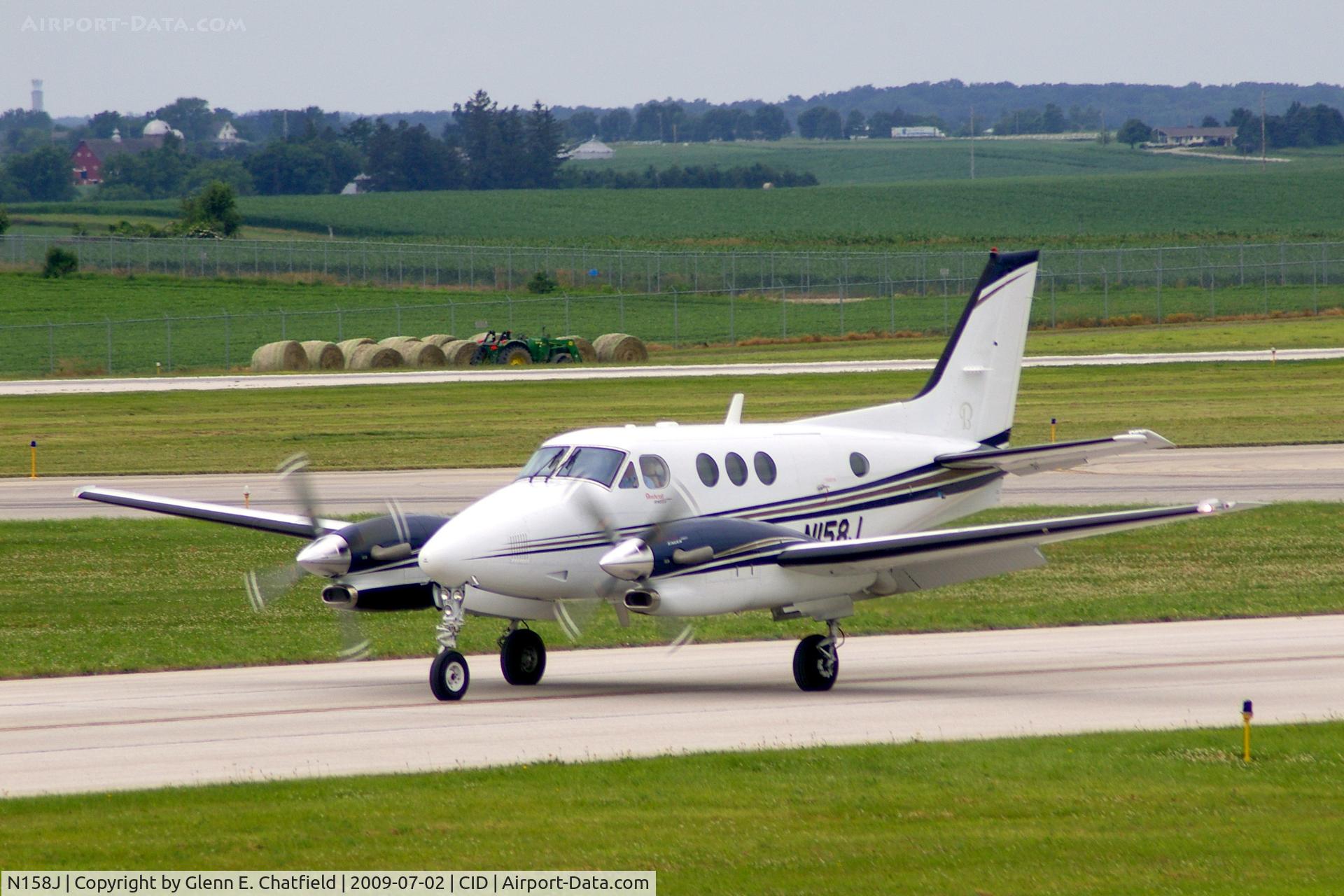 N158J, 2007 Hawker Beechcraft C90GTI King Air C/N LJ-1859, Taxiing on Bravo after landing runway 31