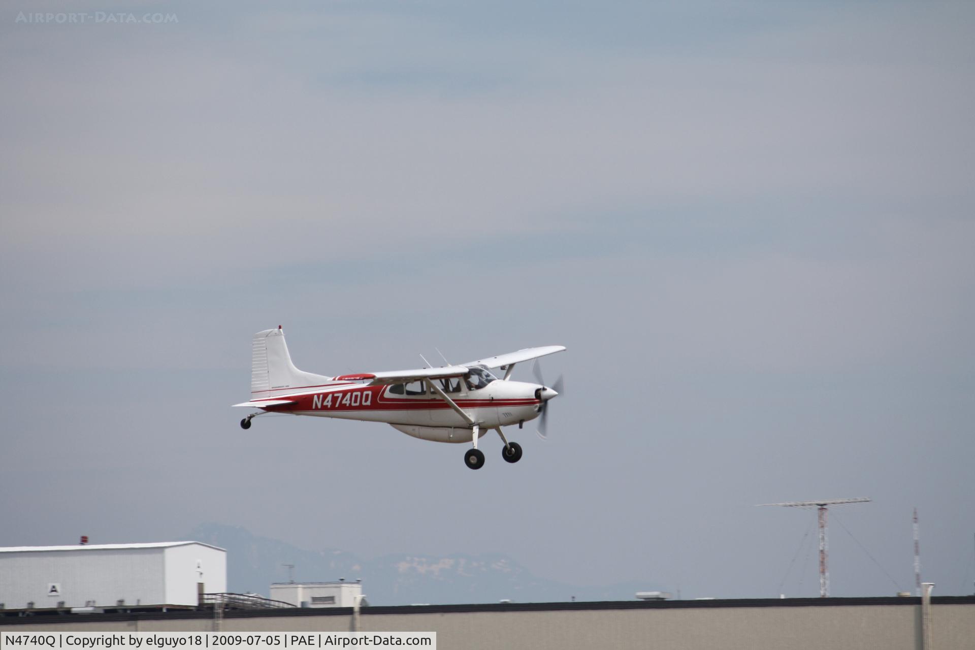 N4740Q, 1966 Cessna A185E Skywagon 185 C/N 185-1194, LANDING AT PAINE FIELD