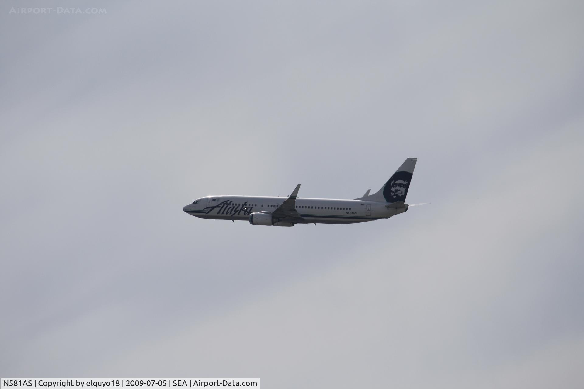 N581AS, 2007 Boeing 737-890 C/N 35188, SEATTLE -LOS ANGELES