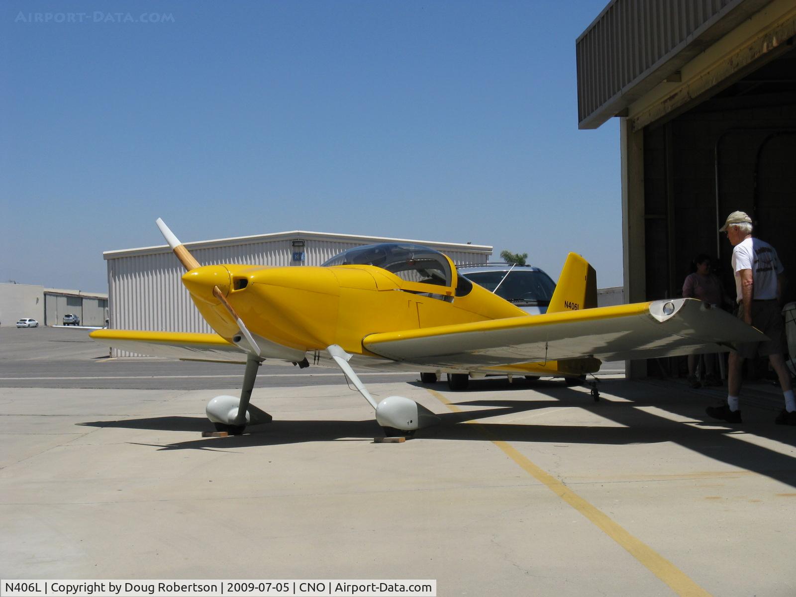 N406L, 2008 Vans RV-6 C/N 936, Provo PROVO 6, Lycoming O-320 160 Hp, on ramp at Chino CNO