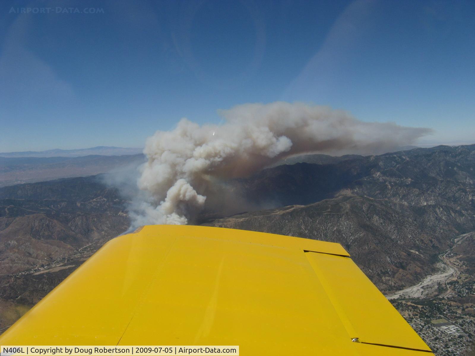 N406L, 2008 Vans RV-6 C/N 936, New Forest Fire in San Gabriel Mountains seen from N406L