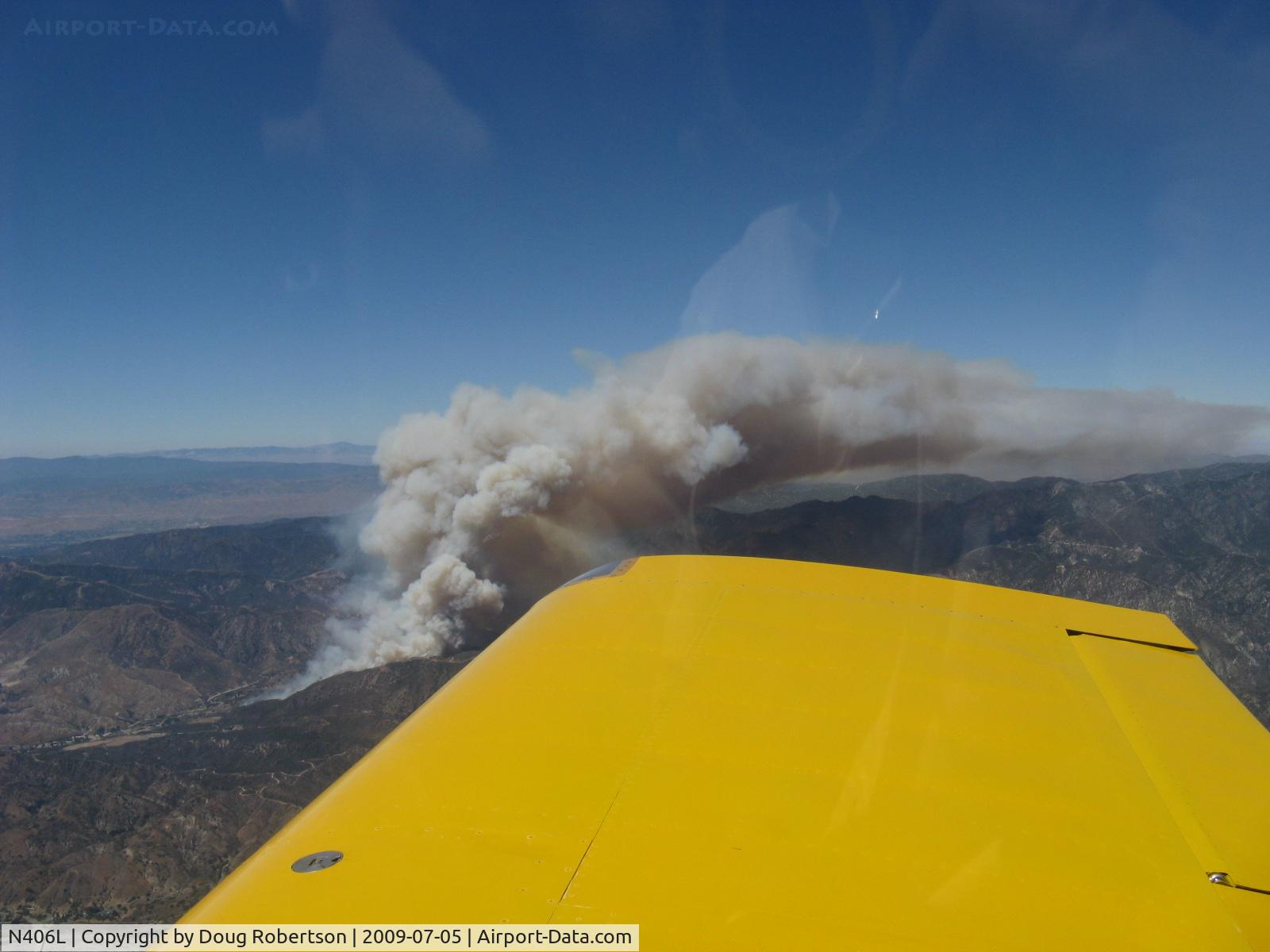 N406L, 2008 Vans RV-6 C/N 936, New Forest Fire in San Gabriel Mountains seen from N406L