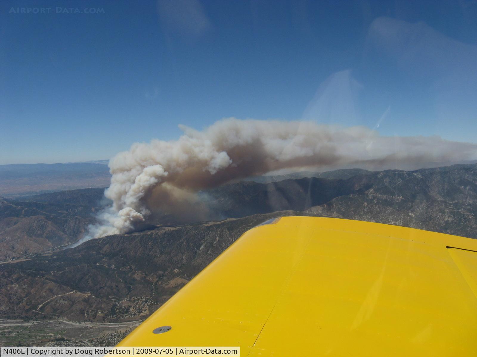 N406L, 2008 Vans RV-6 C/N 936, New Forest Fire in San Gabriel Mountains seen from N406L