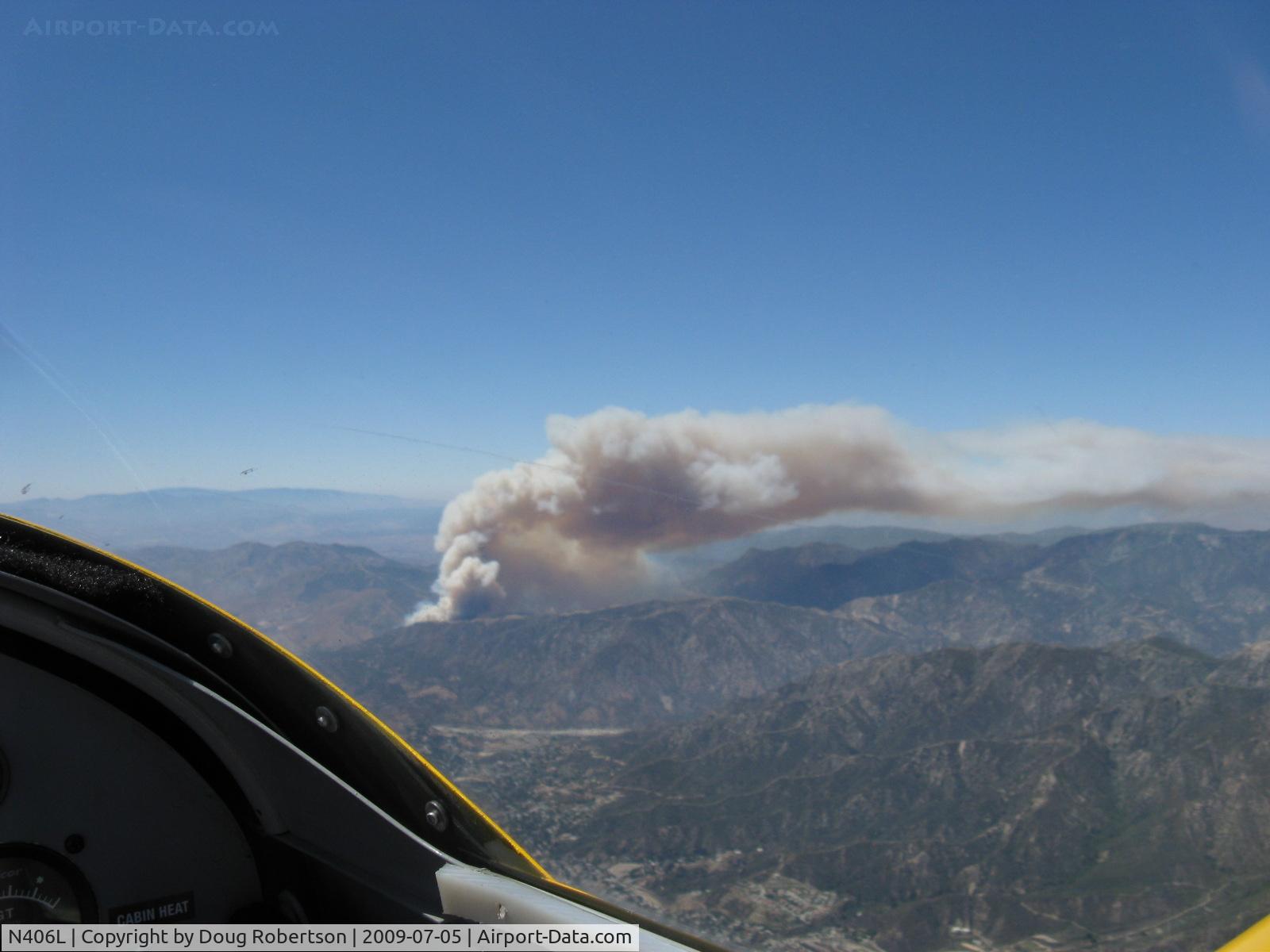N406L, 2008 Vans RV-6 C/N 936, New Forest Fire in San Gabriel Mountains seen from N406L