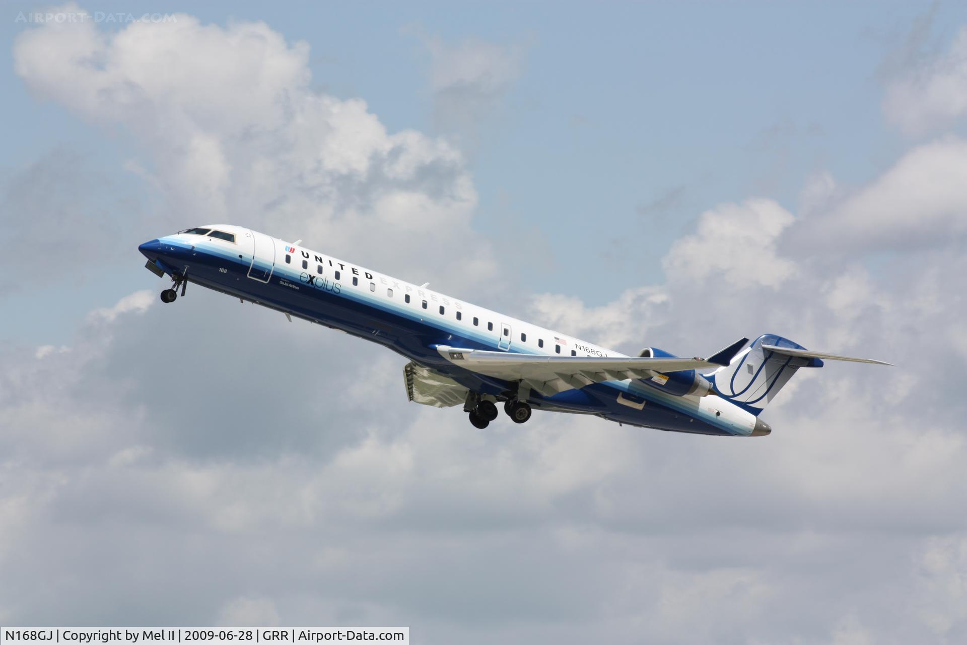 N168GJ, Bombardier CRJ-702 (CL-600-2C10) Regional Jet C/N 10272, GJS7438 - KGRR-KORD - Departing RWY 26L